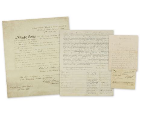 Oxfordshire Quakers.- Collection of documents mostly relating to Joseph Edward Tyler, Grocer of Charlbury and Lydia his wife,