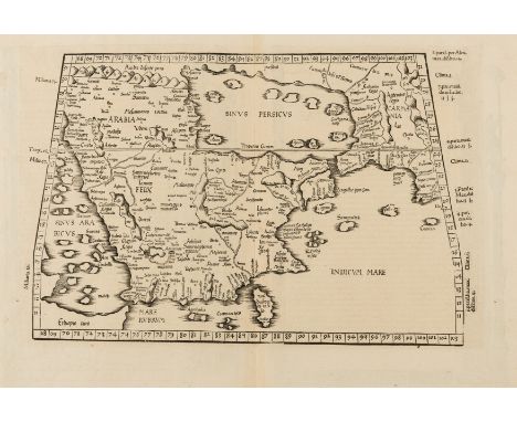 Middle East.- Fries (Lorenz) Tabula VI Asiae, an early Ptolemaic map of the Arabian Peninsula, from the 1535 edition of Loren
