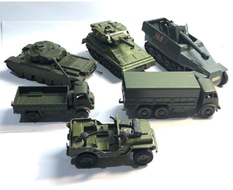 6 vintage Dinky military vehicles 