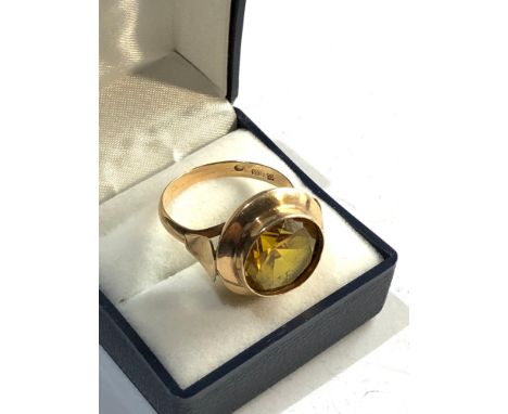 Vintage 14ct gold citrine ring 