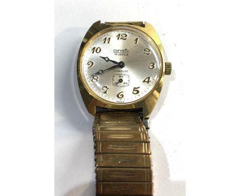 Vintage corvette gents wristwatch 17 Jewels  ticks but no warranty given 