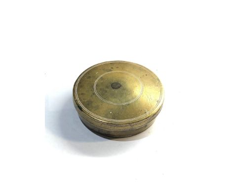 Antique brass sundial compass measures approx 5.9cm dia screw top fitting 