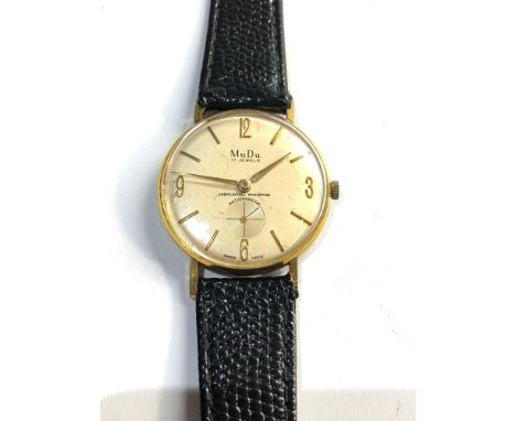 Vintage MuDu mechanical 17 jewel gents wriatwatch in working order but no warranty given 