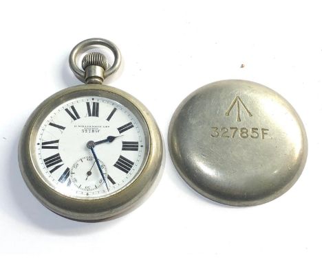 Military pocket watch H.Williamson Ltd London 32785F dennison nickel case military broad arrow on back cover 32785F watch not