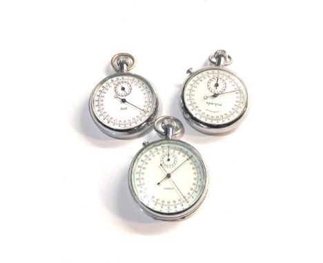 3 vintage stop watches includes sperina lemania and bovet all wind and tick but no warranty is given 