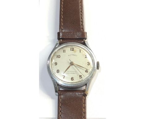 Gents 1950s Rotary Neverwind Swiss Automatic 15 jewels cal 820 watch is ticking but no warranty given 