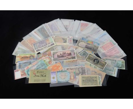 A collection of world banknotes, approximately 350 banknotes, most in excellent condition and presented in good quality plast