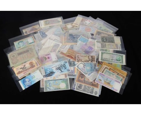 A collection of world banknotes, approximately 250 banknotes, most in excellent condition and presented in good quality plast