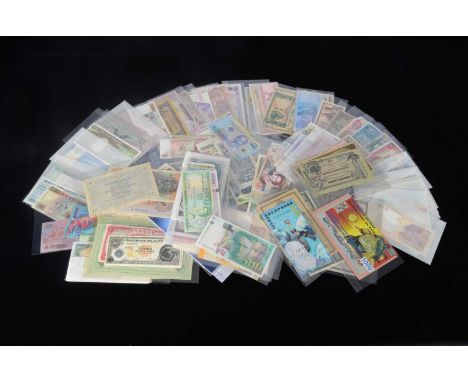 A collection of world banknotes, approximately 230 banknotes, all in excellent condition and presented in good quality plasti