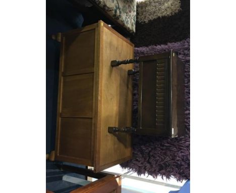 Teak box and an oak stool
