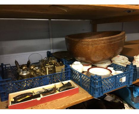 Shelf of assorted including Royal Albert