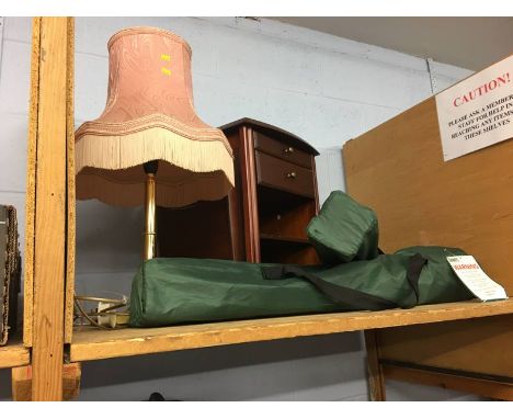 Lamp, folding chairs etc.