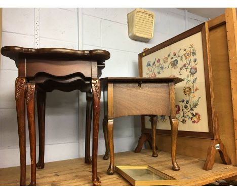 Fire screen, sewing box etc.