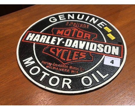 Cast Harley Davidson sign