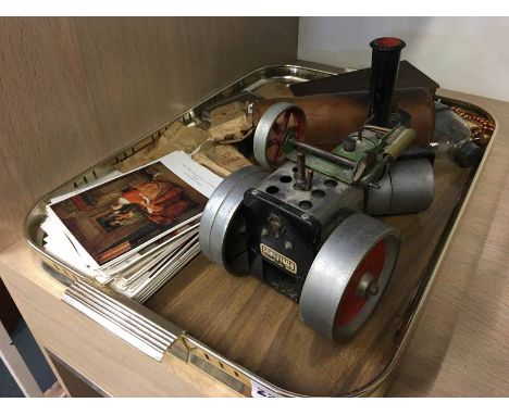 Tray of assorted, including a Mamod engine