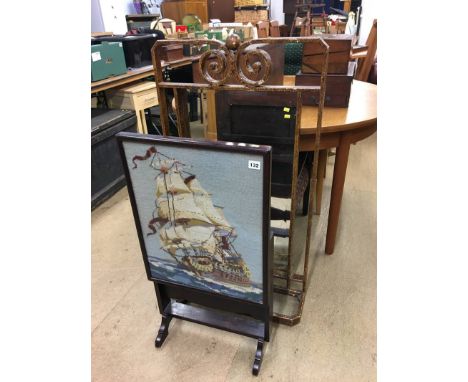 A mirror and a fire screen
