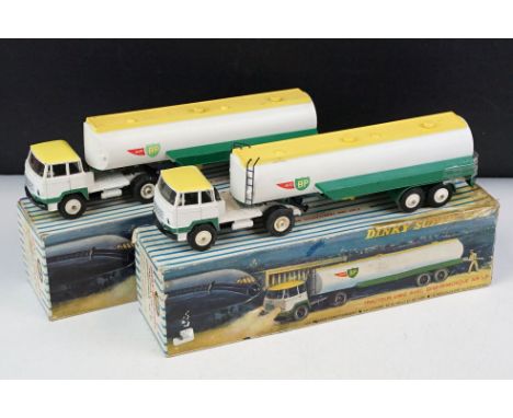 Two boxed Dinky Supertoys 887 Unic Tractor with Air BP Tanker diecast models, both diecast vg with some grubby marks, one box