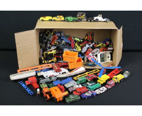 Quantity of play worn diecast models circa 1970s to include Matchbox, Corgi, Mattel Hotwheels etc 