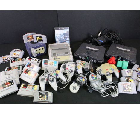 Retro Gaming - Collection of Nintendo Consoles to include 2 x Nintendo 64 consoles with 3 x controllers (1 x original &amp; 2