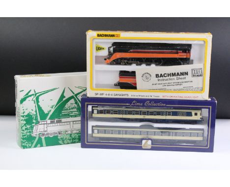 Three boxed HO gauge locomotives/DMUs to include Mehano Prestige T258 Class 51 Cockeril, Bachmann 672 SP-WP 4-8-4 Daylight 67