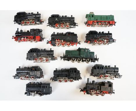 13 Fleischmann &amp; Marklin HO gauge locomotives, mainly 0-6-0 engines, featuring DB line 