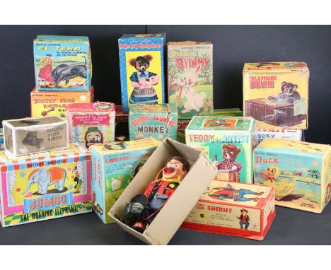 17 Boxed Battery Operated Toys to include Hungry Baby Bear, Teddy The Artist, Bubble Blowing Monkey, Picnic Bunny, Scotch Wat