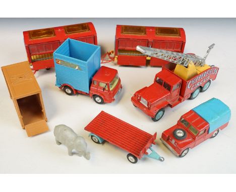 Six Corgi Chipperfield Circus diecast models to include 2 x Circus Animal Cages, Bedford Tractor Unit, International 6X6 Truc