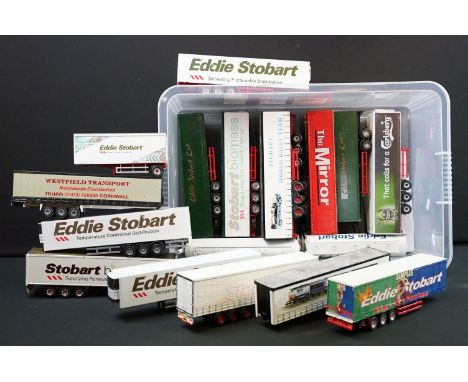 Collection of 18 1/50 scale diecast model haulage trailers to include mainly Eddie Stobart examples featuring mainly Corgi to