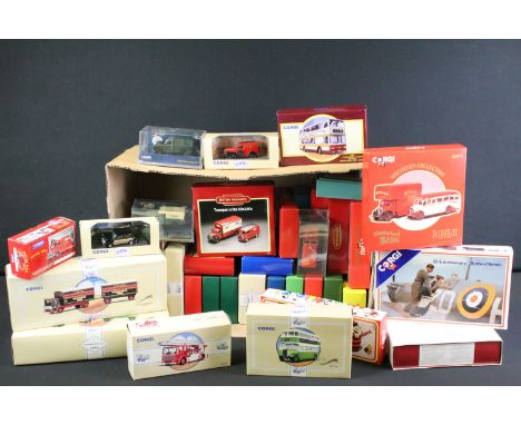 36 Boxed / cased Corgi diecast model featuring mainly public and road transport to include 05605 Bedford CA Van, 07404 Maidst