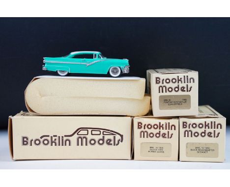 Four Boxed Brooklin Models 'The Brooklin Collection' 1/43 scale metal diecast models to include BRK 23 1956 Ford Fairlane 2 D