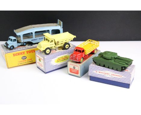 Four boxed Dinky diecast models to include 582 Pullmore Car Transporter with 994 Loading Ramp, 531 Leyland Comet Lorry with r