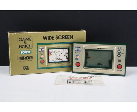 Boxed Nintendo Game &amp; Watch Popeye handheld console, with original paperwork, no batteries, appearing vg, box gd-vg with 