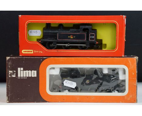 Two boxed OO gauge locomotives to include Triang Hornby R52S 0-6-0 Class Tank Loco black livery with synchro smoke and Lima 0