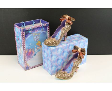 Boxed Irregular Choice Disney Cinderella Gracious Dreamer Light up Glitter Heels (Size 36), box vg with tearing to inner box,