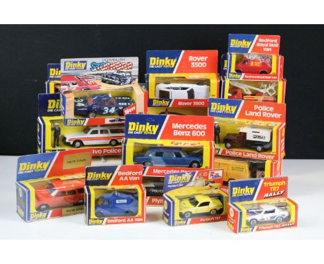 19 Boxed Dinky diecast models to include 207 Triumph TR7 Rally 112 Purdey's TR7, 269 Ford Transit Police Accident Unit, 243 V