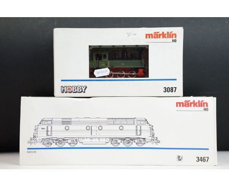 Two boxed Marklin HO gauge locomotives to include 3467 SNCG Class 55 No 5504 and 3087 KLVM 3087 