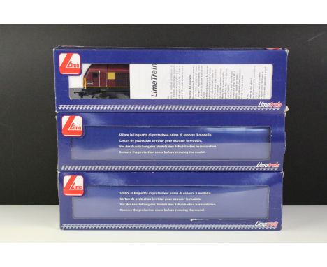 Three boxed Lima OO gauge 'Lima Train' locomotives to include L205095 Diesel Locomotive Class 67030 EWS Night Mail, L204978 D