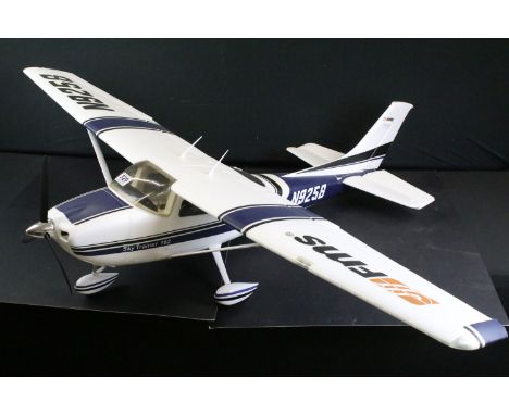 FMS Sky Trainer 182 6 way r/c plane along with Flysky FS-14 controller and manual, wingspan 140cm approx 