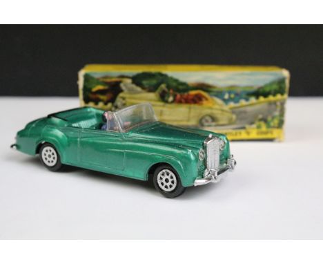 Boxed Dinky Nicky Toys 194 Bentley S2 Convertible in green body and interior, black tonneau with figure driver, chrome trim a