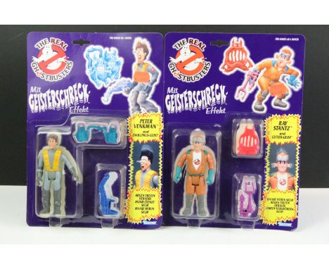 Ghostbusters - Two original carded Kenner German The Real Ghostbusters figures to include Peter Venkman and Ray Stantz, both 