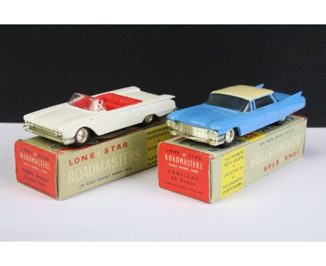 Two boxed 1/50 scale Lone Star Roadmasters diecast models to include Ford Sunliner Convertible in white with red interior and