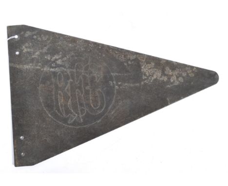 An unusual WWI First World War RFC Royal Flying Corps related metal pennant / flag. The ' flag ' of metal construction with c