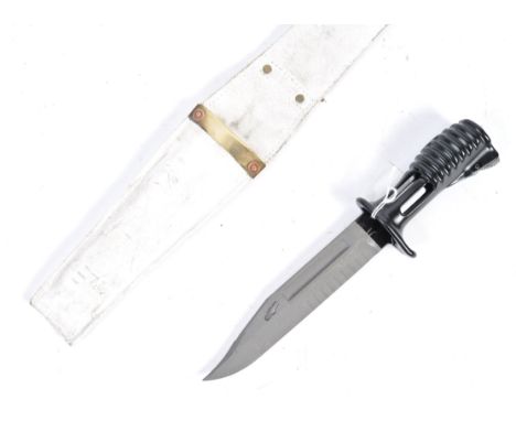 A 20th Century conflicts British SA80 rifle bayonet having a ribbed steel socket handle, single edged bowie shaped blade, whi