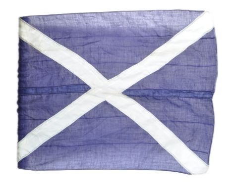 A WWI First World War related Scottish Regimental flag. Usual form in blue and white, with the seam hand-dated 1917 and the n