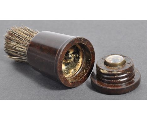 An incredible original WWII Second World War&nbsp;MI9 issued 1945 dated British bakelite shaving brush, fitted with a hidden 