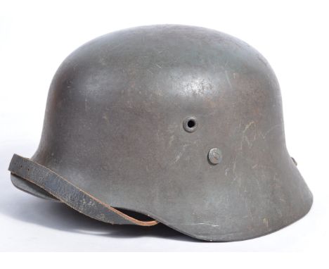 A rare original WWII Second World War Hungarian Army steel infantry helmet (based on the German M35 pattern of the same perio