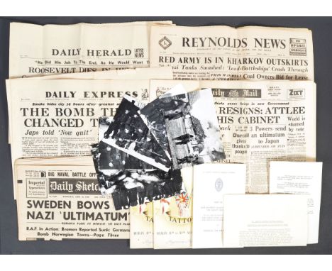 An interesting collection of WWII Second World War related newspapers and ephemera. Includes x2 British Services Tattoo progr