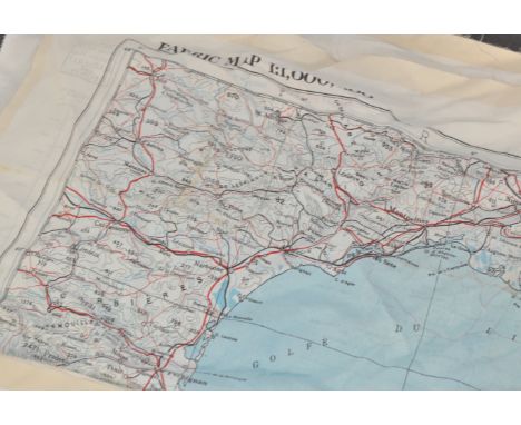 A collection of x4 WWII Second World War related silk ' escape ' maps, all double sided, to include; Marseille and Tunis (x2)