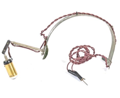 An unusual WWII Second World War era plug-in head torch - believed to be either from a tank or aircraft, likely to wireless o