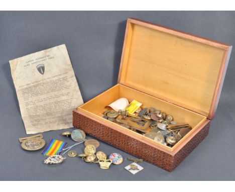 A collection of assorted WWI First World War and WWII Second World War related military items to include; an&nbsp;original WW